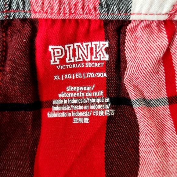 Victoria’s Secret PINK Plaid Pajama Bottoms - Red Size XL Sleepwear - Picture 2 of 5